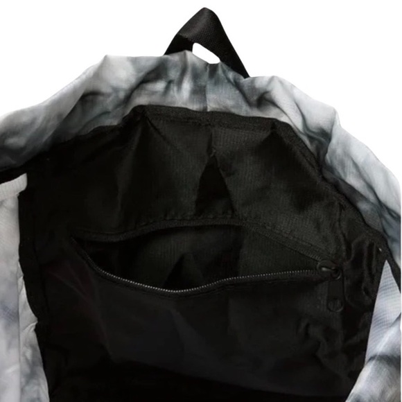 Victoria’s Secret PINK Packable Backpack Belt Bag Black/Gray Abstract Tie Dye - Picture 3 of 11